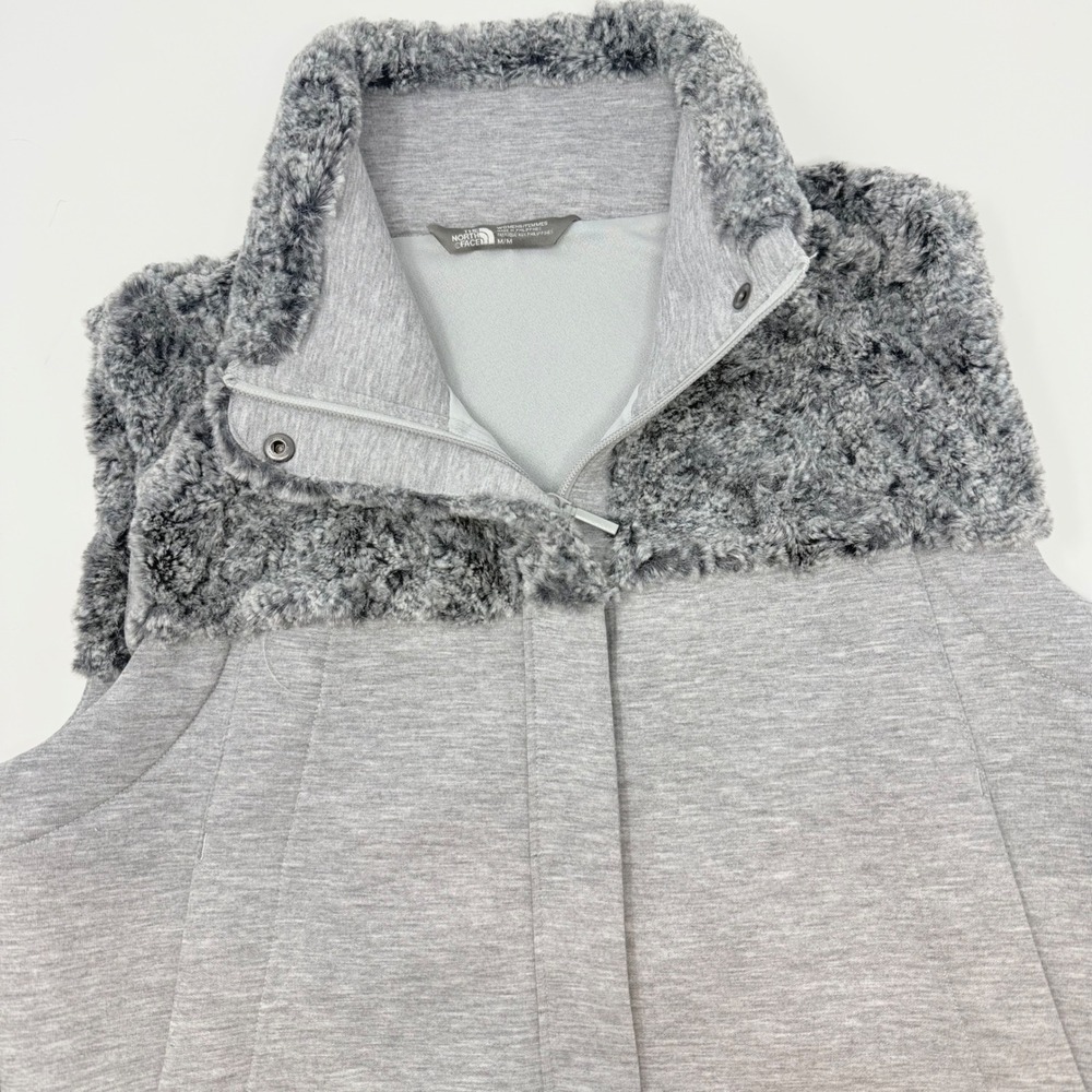 The North Face‎ Womens Hybrination Faux Fur Trim Vest Heather Grey Medium